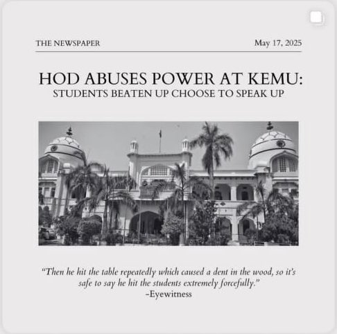 TheAlchemist612's tweet photo. VIOLENCE IN KEMU
#ViolenceinKEMU

We are the students of King Edward Medical University. Any act of abuse or violence against the students is utterly unacceptable. Today, we stand up against violence for once and for all. It’s the only way forward. Only then can KEMU rise higher. https://t.co/fLyvpAzImv