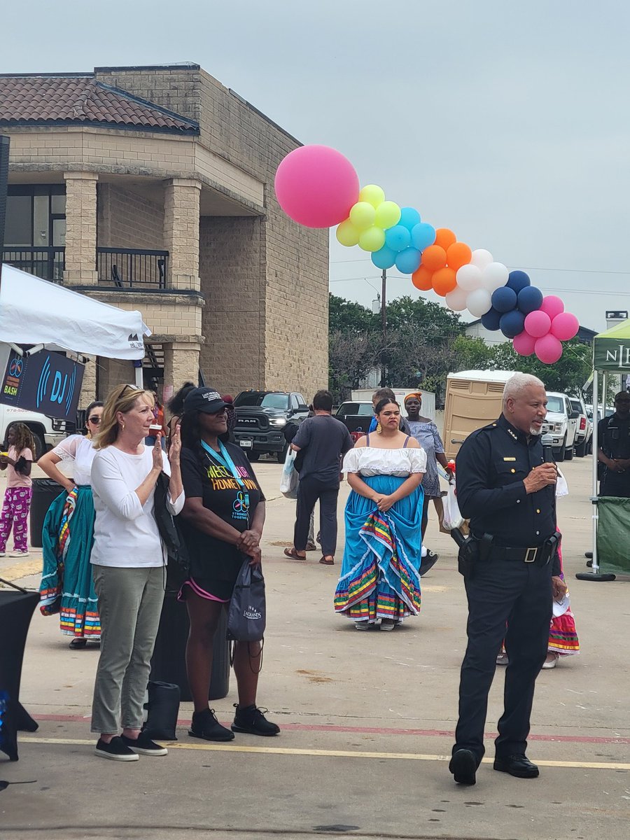 Dallas Police Chief Daniel C. Comeaux, Lake Highlands Public Improvement District Eecutive Director, and District 10 Councilwoman Kathy Stewart at the Stronger Together Bash.