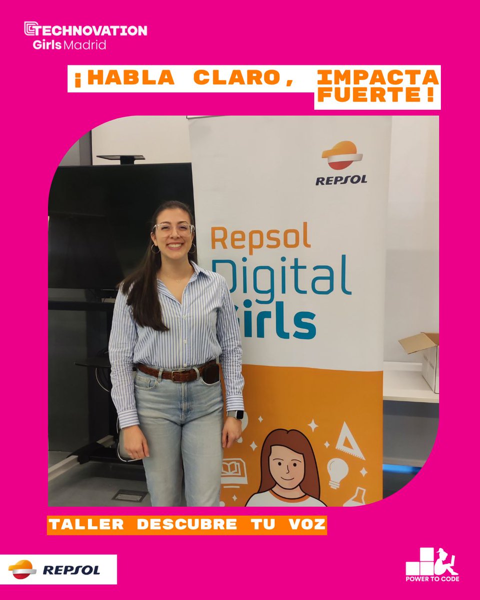 TechnovationMad's tweet image. 🎤✨ ¡Descubre tu voz con @Repsol !
En nuestro taller en @LaNaveMadrid las chicas de @empowertocode aprendieron a comunicar con confianza, presencia y trabajo en equipo.
Gracias, Repsol, por impulsar voces que transforman el futuro.
#TechnovationGirls #PowerToCode