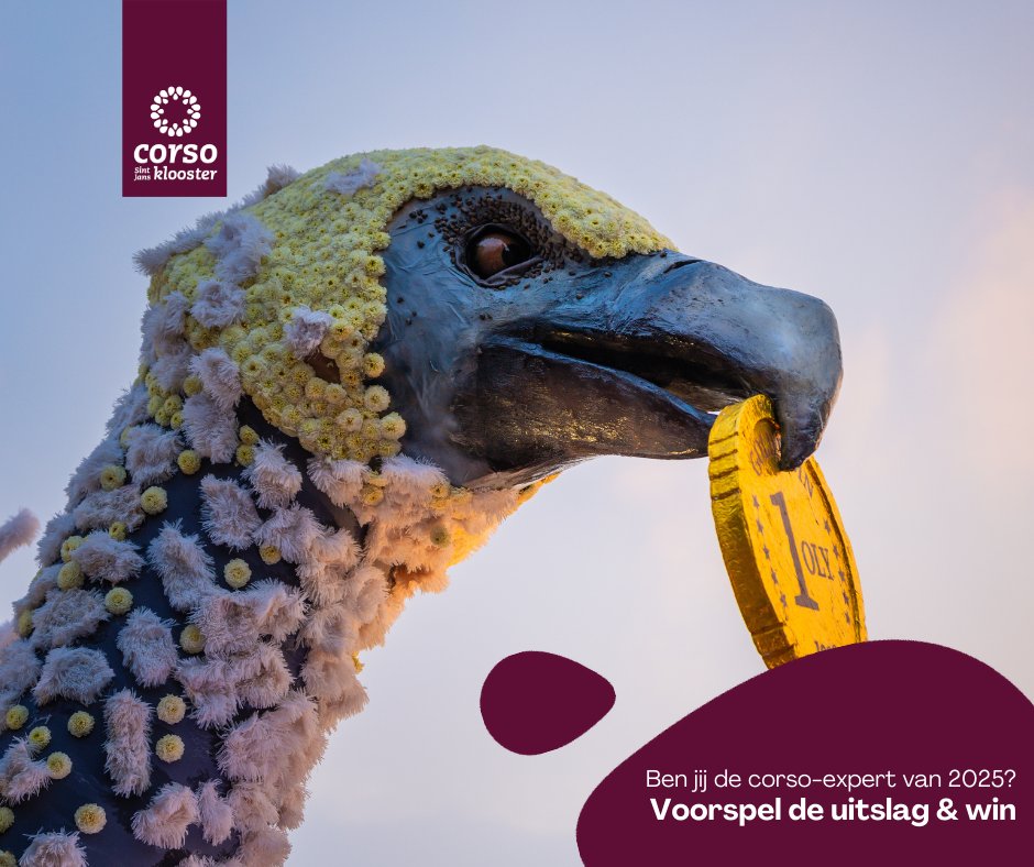 WORD JIJ DE CORSO-EXPERT VAN CORSO SINT JANSKLOOSTER 2025?

Voorspel jij de uitslag het nauwkeurigst, dan win je!

Download de Corso Klooster-app (App Store / Play Store)
Ga naar ‘Voorspel de uitslag en win’
Vul je voorspelling in
Wie het beste voorspelt, wint. Zo simpel is het!