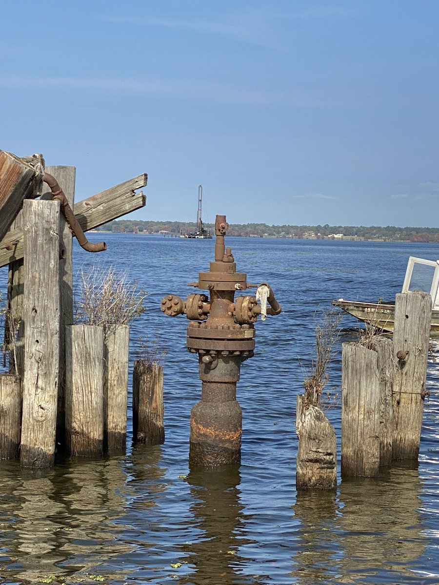 <a href="/KentGra88631041/">Texas Oil Man 🛢️</a> The rigs may be decommissioned onsite land but the platforms are left to rot for thousands of offshore wells in state waters. Or this one in Caddo Lake.