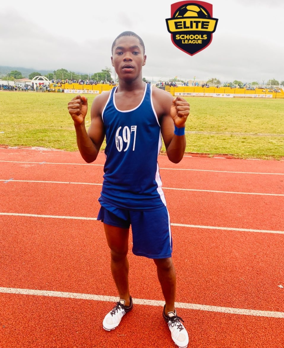 EliteSchsLeague's tweet photo. Day 2- Eastern Region Second Cycle Schools Athletics Zone III:
HERO: Meet Jerry Andoh Junior of Ofori Panyin Senior High School who won the 100m final.
#ERgames | #schoolstars | #wconsult https://t.co/Aa9Rm3f2LN