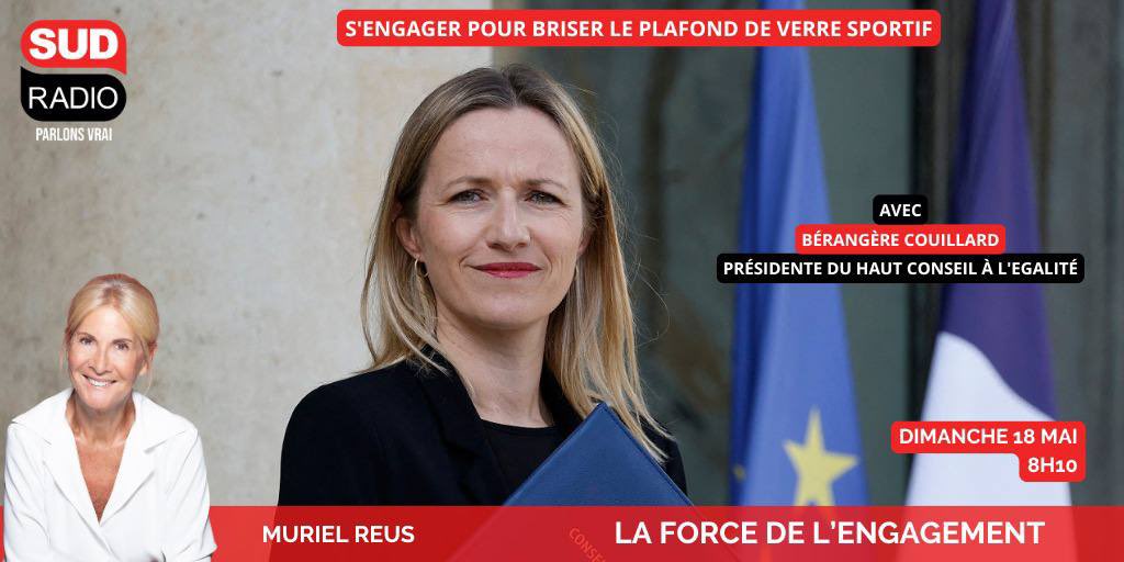 Retrouvez-moi demain matin à 8h10 sur <a href="/SudRadio/">Sud Radio</a>.
Je serai interviewée par Muriel Réus, dans son émission La Force de l’engagement.
Nous évoquerons le rapport du <a href="/HCEfh/">Haut Conseil à l'Egalité</a> sur la #parité dans la gouvernance et les métiers de l’encadrement sportif.