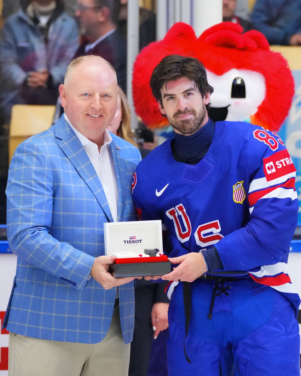 Canucks's tweet image. 1 goal. 3 assists. Game winner.
Conor Garland doing it all to earn Player of the Game honours for Team USA at #MensWorlds!