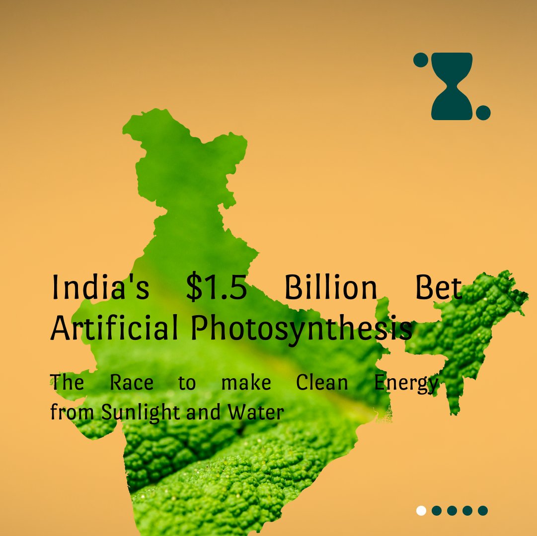 Persperence's tweet photo. Natural photosynthesis operates at 2% efficiency. European researchers achieved 10% efficiency in artificial systems (2021). Now India's $1.5B initiative aims for 15% - potentially revolutionizing clean fuel production. 

#GreenEnergy #ArtificialPhotosynthesis #EnergyInnovation https://t.co/MvQizR8tEH