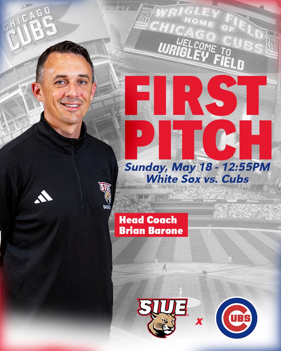 SIUE Hoops (@siuembb) on Twitter photo Batter up! ⚾️
Head Coach <a href="/baronecoach/">Brian Barone</a> will be returning to his hometown to throw out the first pitch at Wrigley Field tomorrow!
#RollCougs | #FoundAWay Batter up! ⚾️
Head Coach <a href="/baronecoach/">Brian Barone</a> will be returning to his hometown to throw out the first pitch at Wrigley Field tomorrow!
#RollCougs | #FoundAWay