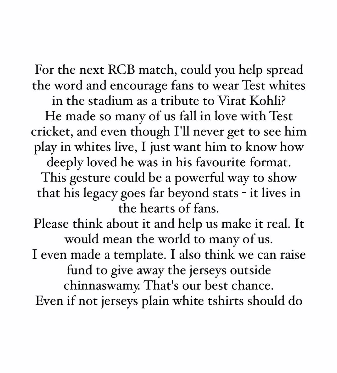 Trend_VKohli's tweet photo. It's very difficult to pull this off again, but can we all do this again on 23rd May against SRH?

- Let's try one more time 🤞🤍 https://t.co/7p1QvCFG68