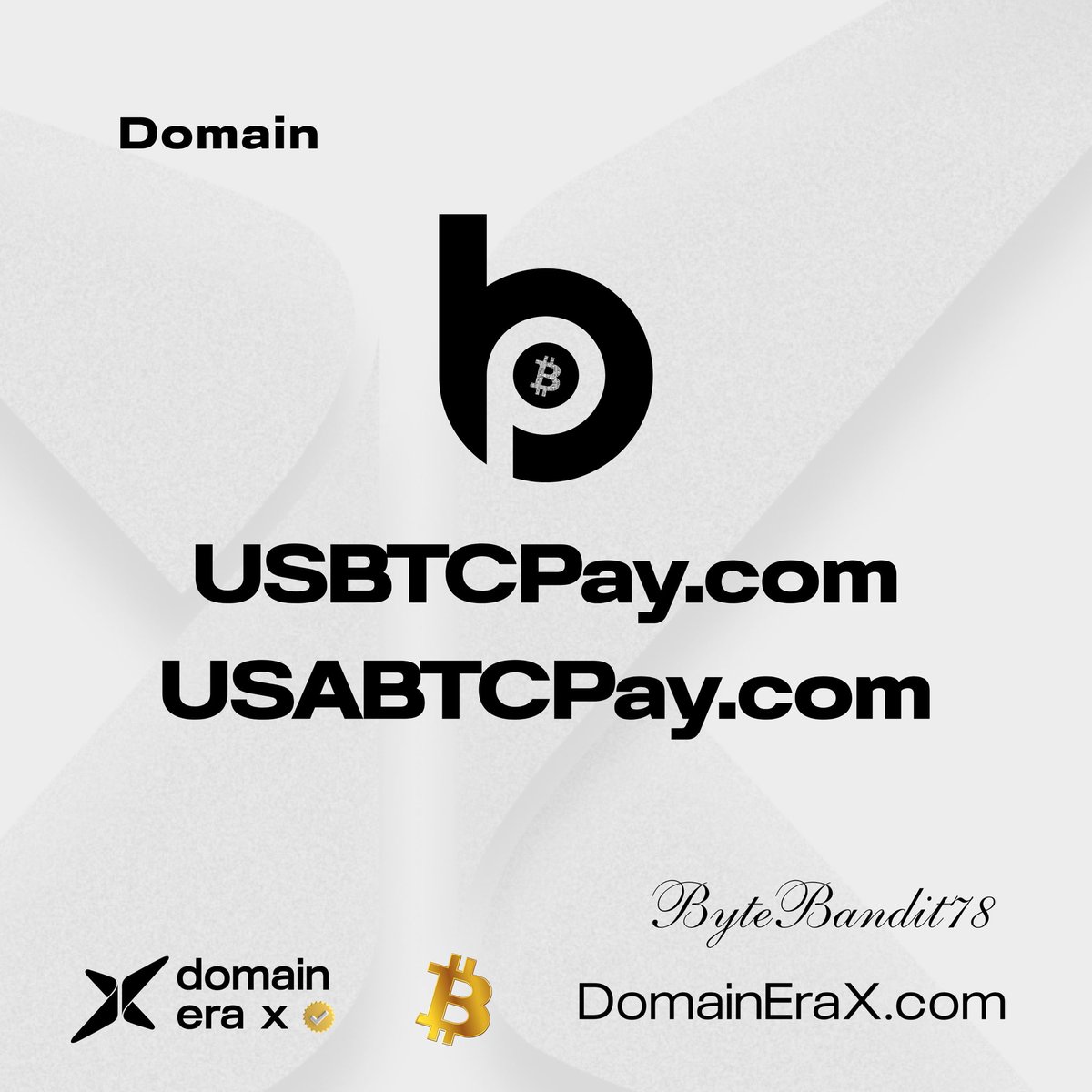 DomainStrategic's tweet photo. Domains:
#BtcPay #USBTC #USABTC #BTC #Bitcoin #BitcoinPay #Pay #Crypto #US #USA #BitcoinEra #DomainEraX #Domain #Domainname #DomainerAX #Domains #Domainnames https://t.co/G1XkNF6zvY