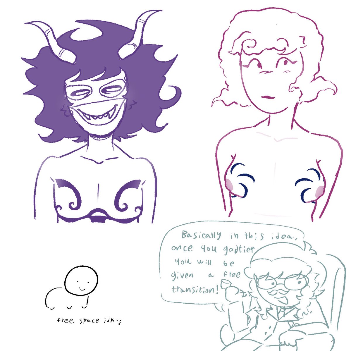 Strawberrypu11's tweet photo. Two requested examples of my Godtier T scars! This time around censored because we have some wonderful Transfem w Roxy!! :D
#Homestuck #Classpect #Gamzee #RoxyLalonde #Trans https://t.co/5kBf4C3zdF