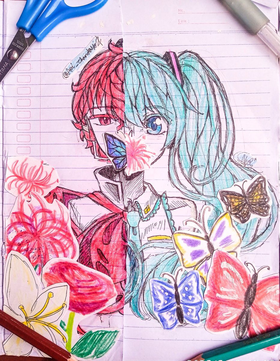 Hikari_Piko24's tweet photo. Another day another collage✂️🖍️ #VOCALOID #VOCALOIDFukase #HatsuneMiku #collag https://t.co/tCrGlDHee0