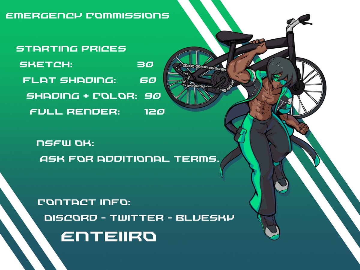 Bike broke down on me so i'll be opening up again. Contact me if you are interested.