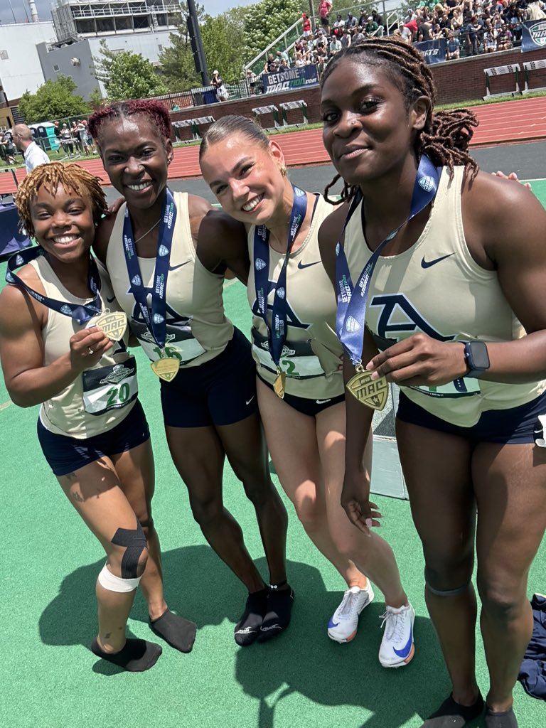 Akron’s 4x100 squad blazes to a 44.51 finish to take the MAC title in the relay!

<a href="/ZipsTFCC/">Akron Zips Track/CC</a> | #MACtion