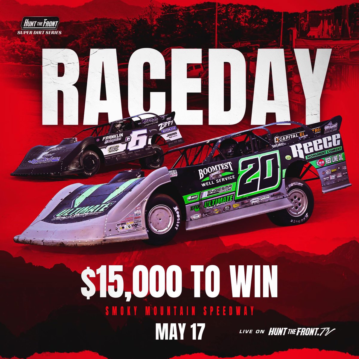 Jimmy Owens (@jimmyowens_20) on Twitter photo We’ve got some momentum heading into the Mountain. Get to <a href="/smokymtnspeed/">Smoky Mountain Speed</a> tonight, as we gun for a $15,000 payday with the <a href="/HuntTheFrontSDS/">Hunt the Front Super Dirt Series</a>! Can’t make it? <a href="/HunttheFrontTV/">Hunt the Front TV</a> has you covered.
Thanks to our great marketing partners with <a href="/KoehlerMotorsp/">Koehler Motorsports</a> & of course our loyal fans! We’ve got some momentum heading into the Mountain. Get to <a href="/smokymtnspeed/">Smoky Mountain Speed</a> tonight, as we gun for a $15,000 payday with the <a href="/HuntTheFrontSDS/">Hunt the Front Super Dirt Series</a>! Can’t make it? <a href="/HunttheFrontTV/">Hunt the Front TV</a> has you covered.
Thanks to our great marketing partners with <a href="/KoehlerMotorsp/">Koehler Motorsports</a> & of course our loyal fans!