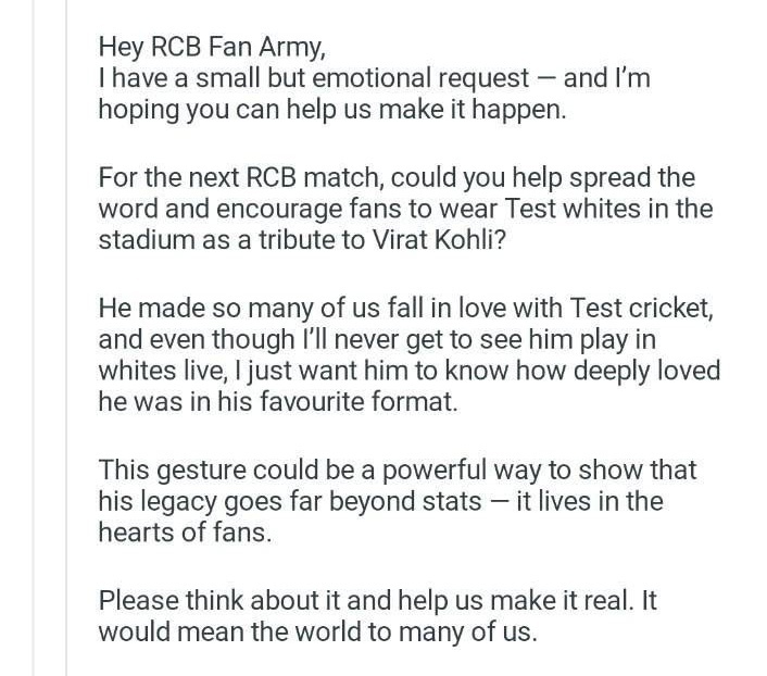 RCB nation let's recreate it again on RCB vs SRH match may 23rd.