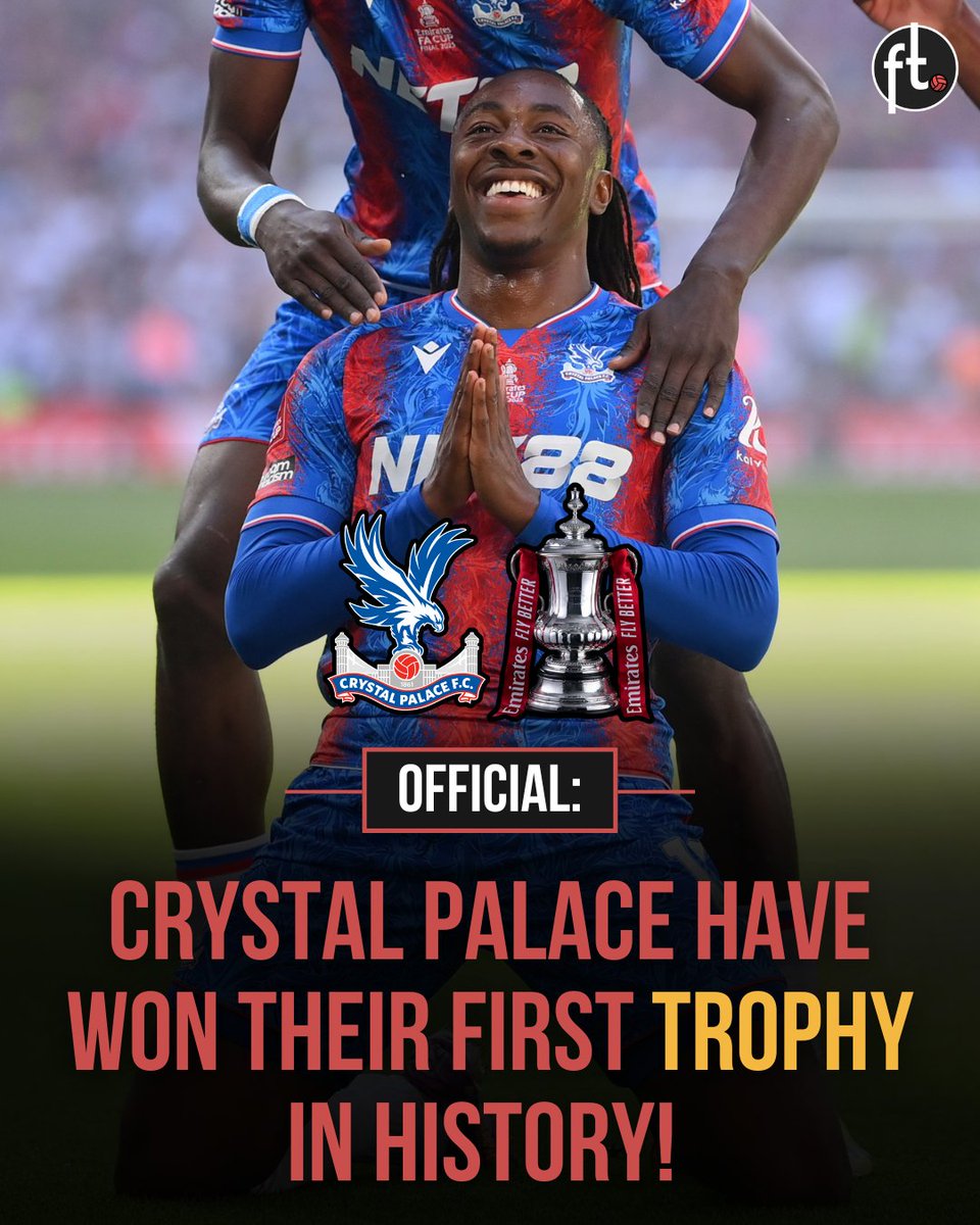 Footballtweet's tweet image. 🚨 𝗢𝗙𝗙𝗜𝗖𝗜𝗔𝗟: CRYSTAL PALACE WIN THE FIRST TROPHY IN THEIR ENTIRE HISTORY! 🏆