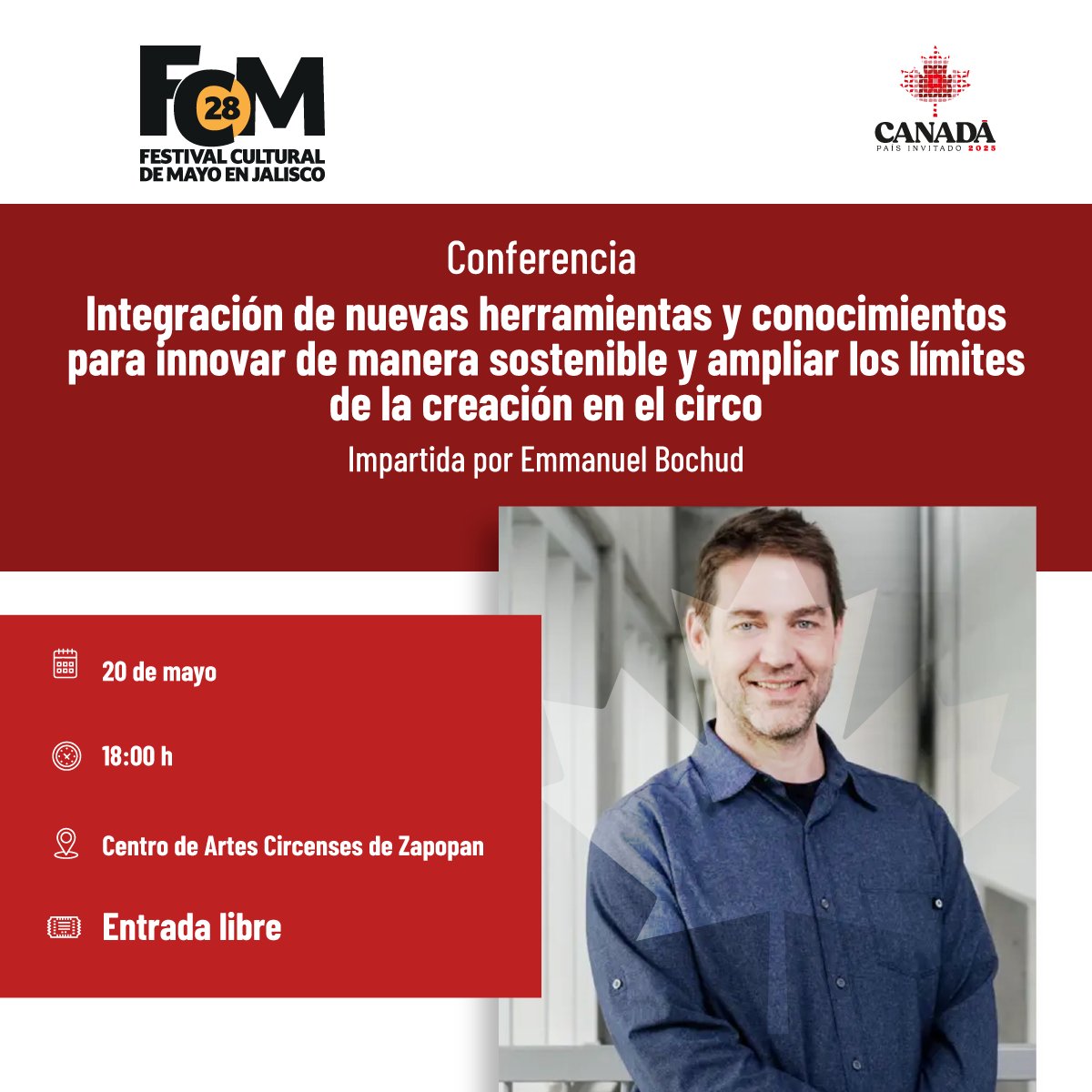 Emmanuel Bochud nos comparte nuevas formas de innovar desde la sostenibilidad y la tecnología, aplicadas al arte circense. Una charla para quienes crean, transforman y se atreven a repensar los límites del escenario.