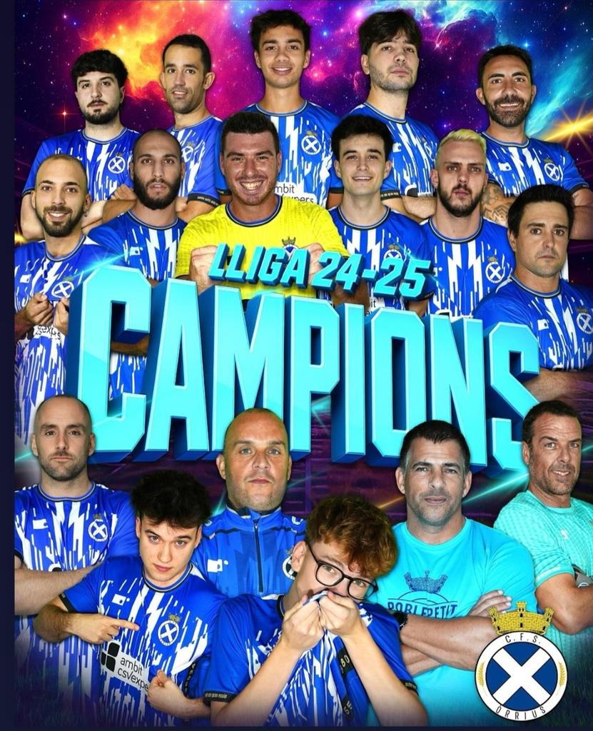 parlemdesports's tweet photo. 👉 Enhorabona al Club Futbol Sala Orrius, campions de lliga 3ª Divisió Catalana G1, moltes felicitats campions 👍la temporada 25-26 a la 2ª Divisió Catalana ⬆️ #orrius #Mataró #Maresme #Catalunya #futbolcat #futbolmaresme #futbolsala https://t.co/KQRwKjekpR
