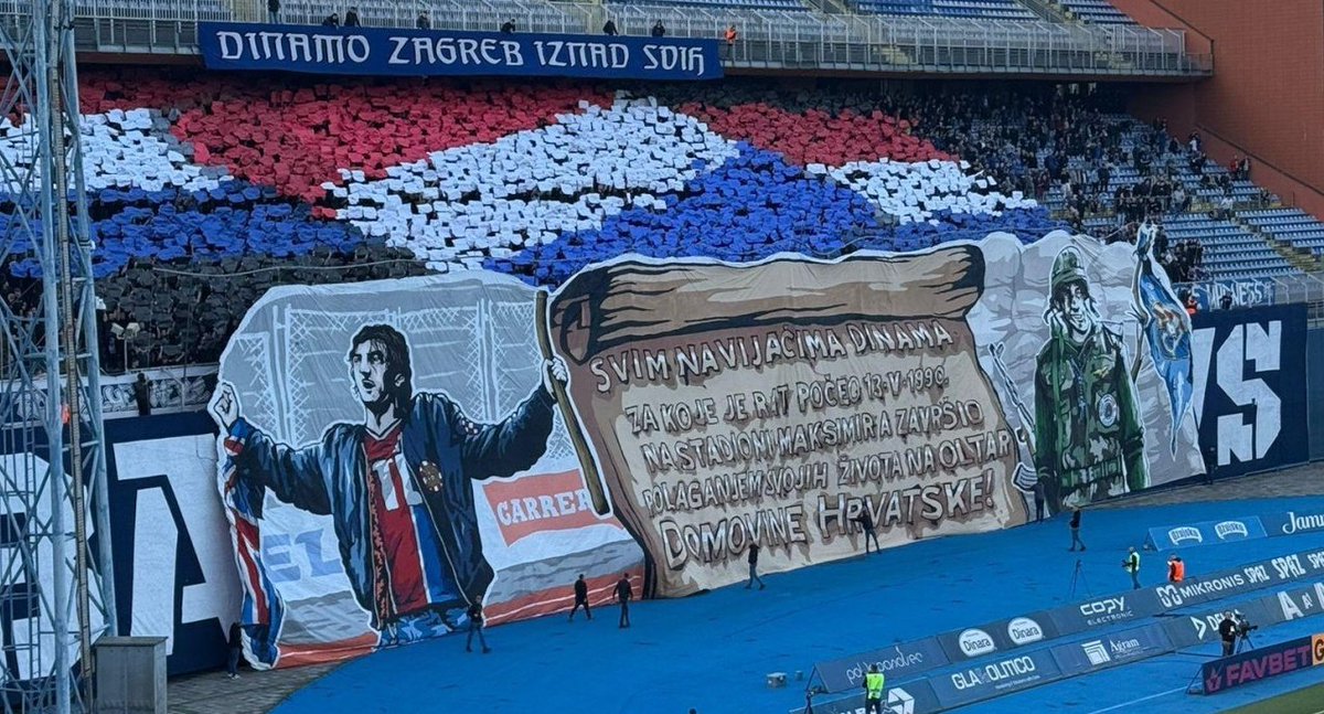 CroatiaFooty's tweet photo. "To all Dinamo supporters for whom the war began on May 13, 1990, at Maksimir Stadium and ended with the laying down of their lives on the altar of the Croatian Homeland."

📸 SN

#HNL #Dinamo https://t.co/6HsGCkG5OK