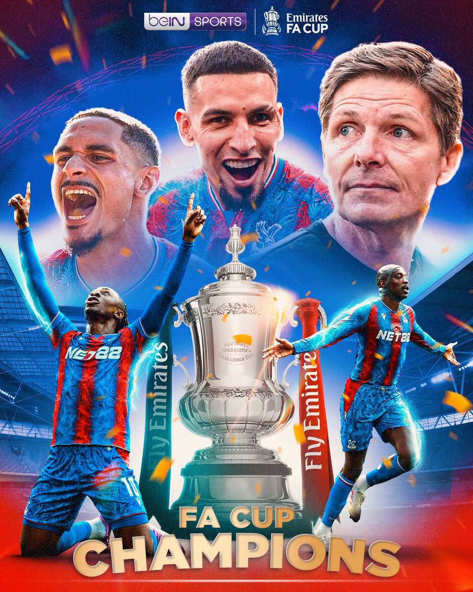 beINSPORTSid's tweet photo. CRYSTAL PALACE JUARA FA CUP UNTUK PERTAMA KALINYA 🔵🔴🏆
Palace jadi kuda hitam dan taklukkan Man City 1-0 di final di Wembley! Trofi ini pun jadi trofi mayor pertama juga buat The Eagles.
#beINFACup https://t.co/BekIXsHy9N