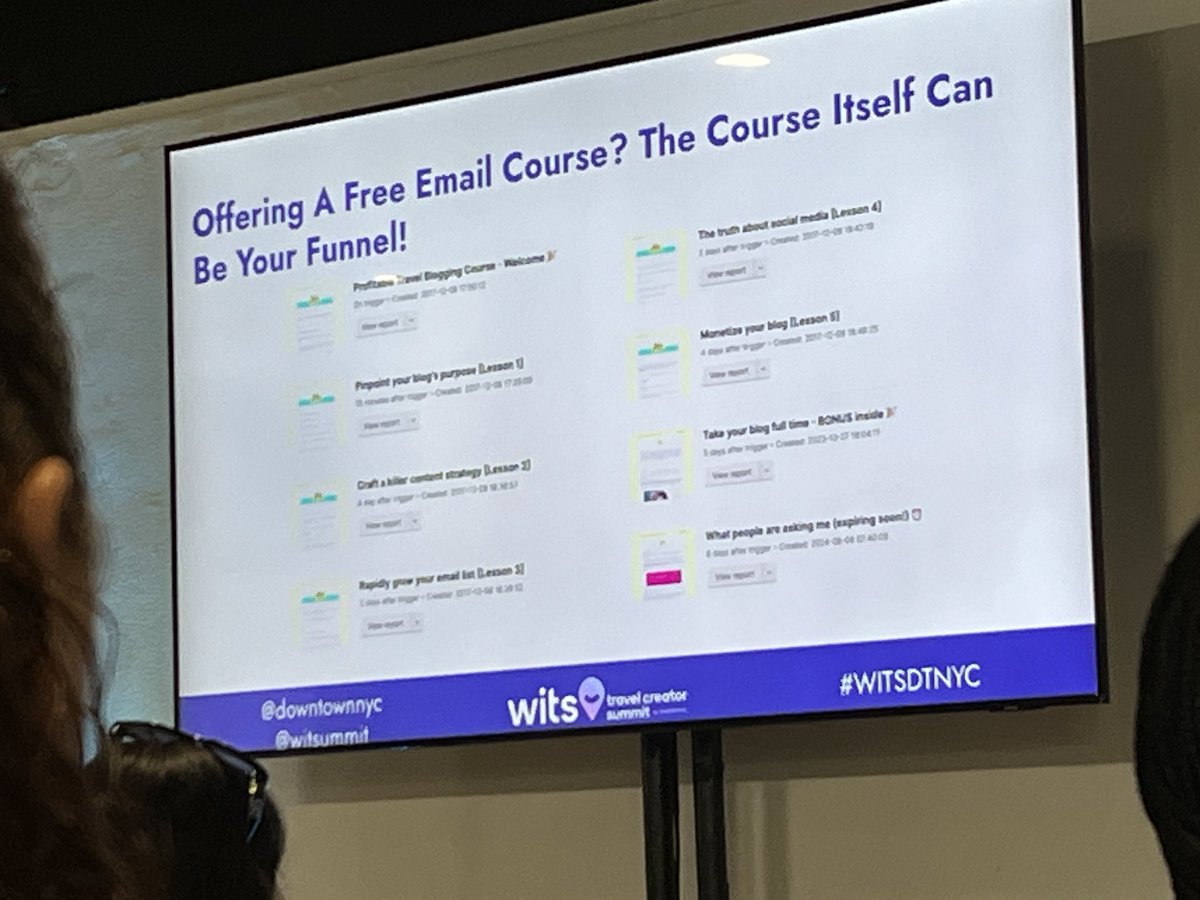 Listening to “5 Powerful Ways to Monetize Your Email List” 💌✨from <a href="/JessonaJourney/">Jessie Festa 🎉 Solo Female Travel Blogger</a> at <a href="/WITSummit/">WITS Travel Creator Summit</a> <a href="/DowntownNYC/">The Downtown Alliance</a> #WITSDTNYC