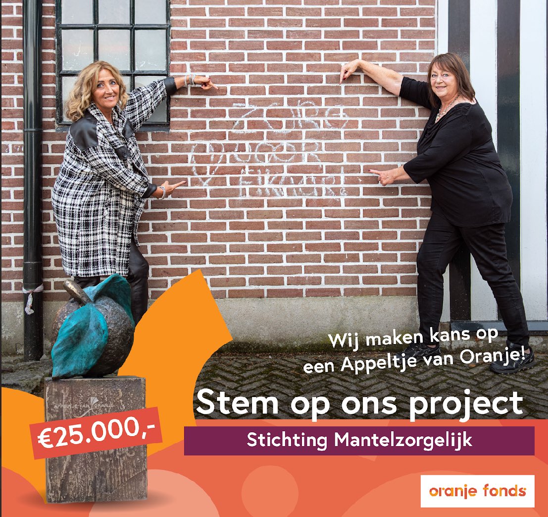 Yes! Mantelzorgelijk is genomineerd voor een Appeltje van Oranje!
We zitten bij de 50 kanshebbers. Vanaf volgende week kun jij op ons stemmen – doe je mee? Samen geven we mantelzorg de plek die het verdient! 

#AppeltjesvanOranje #mantelzorg #OranjeFonds #stemmen