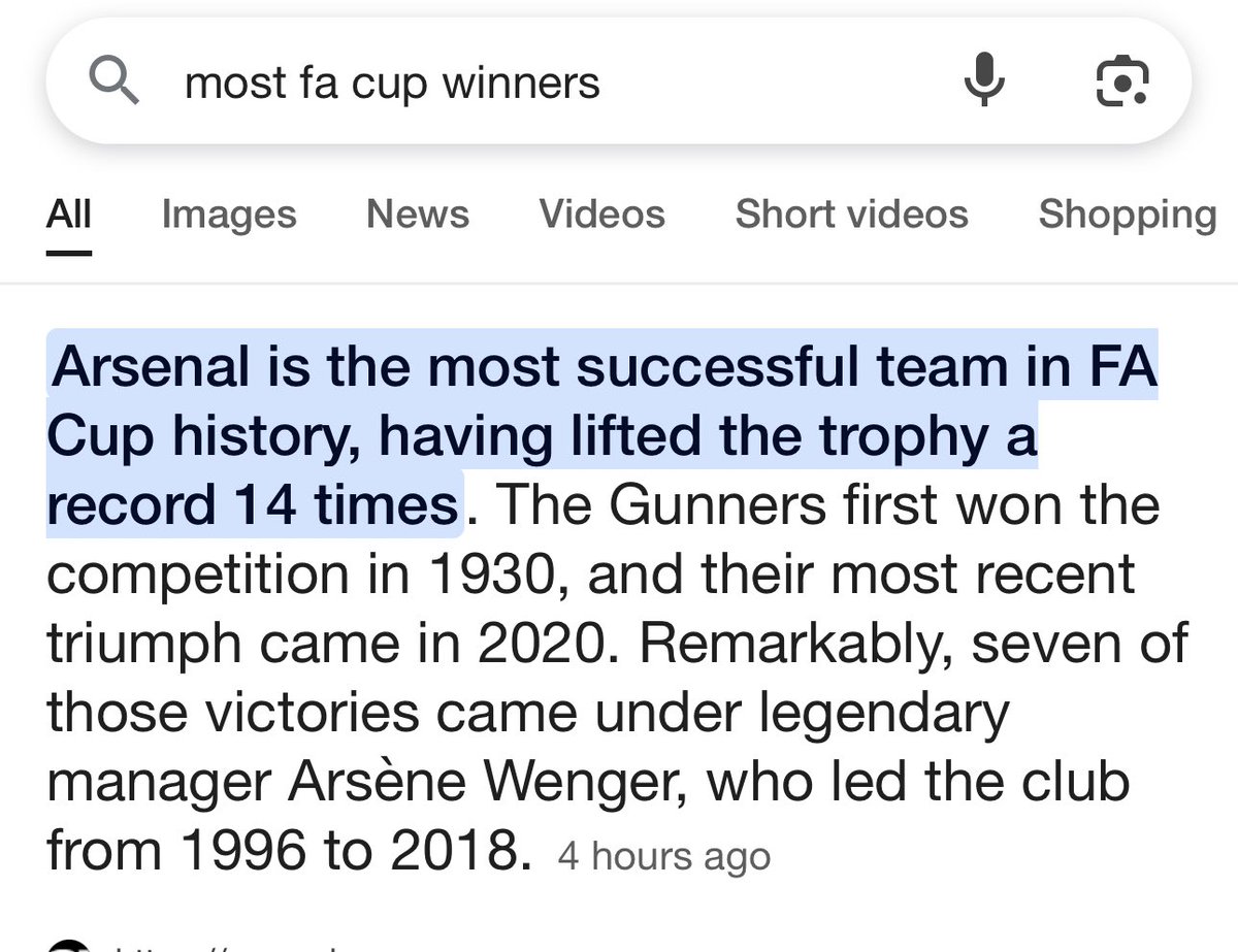 mrbayoa1's tweet photo. Congratulations to Crystal Palace on a well deserved win against Manchester City. As an Arsenal fan and proud kings of the FA Cup, we welcome you to the champions circle. Keep it up 👍 https://t.co/9BTXo2Ugmd