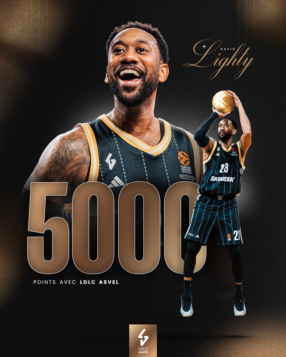 5000 points. 
David Lighty. 
Numéro 23. 
Légende, tout simplement. 

#LDLCASVEL