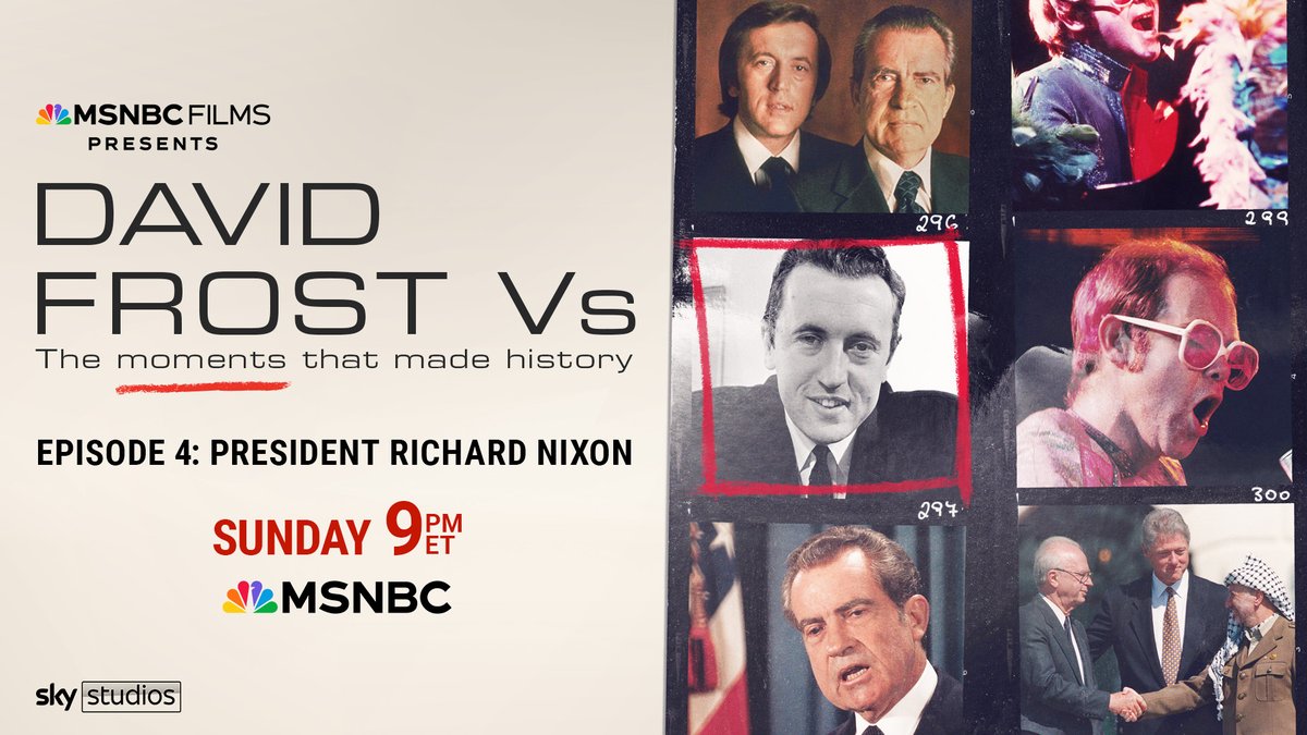 MSNBC's tweet image. Sunday, @MSNBC_Films presents the fourth episode of "David Frost Vs." The six-part documentary series explores the legacy of legendary host David Frost through his iconic interviews with guests from Muhammad Ali to Elton John, examining key political and cultural moments of the…