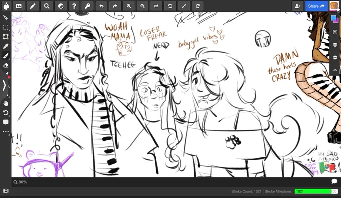 smirk. matching julieta (+ other doodles) 