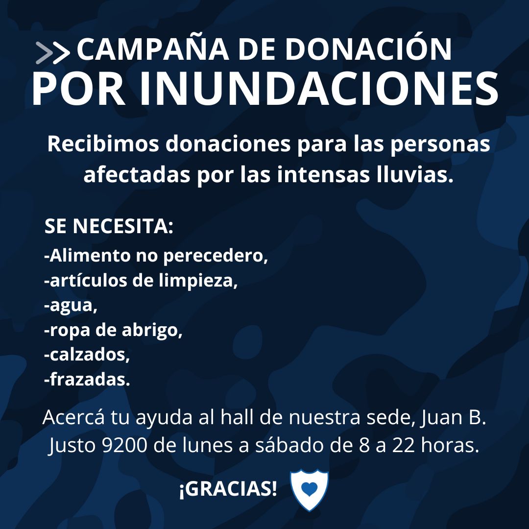 ¡Campaña por los afectados en las inundaciones!

Toda ayuda es bienvenida 💙

#Vélez