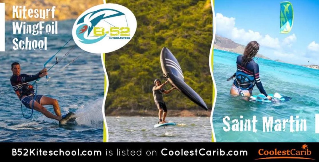 We teach kitesurfing and Wing-foiling in Saint Martin. B52KiteSchool.com

Shoutout to <a href="/CoolestCarib/">😎🌴CoolestCarib</a> 

#Caribbean #StMartin #StMaarten #Caraibe #SaintMartin