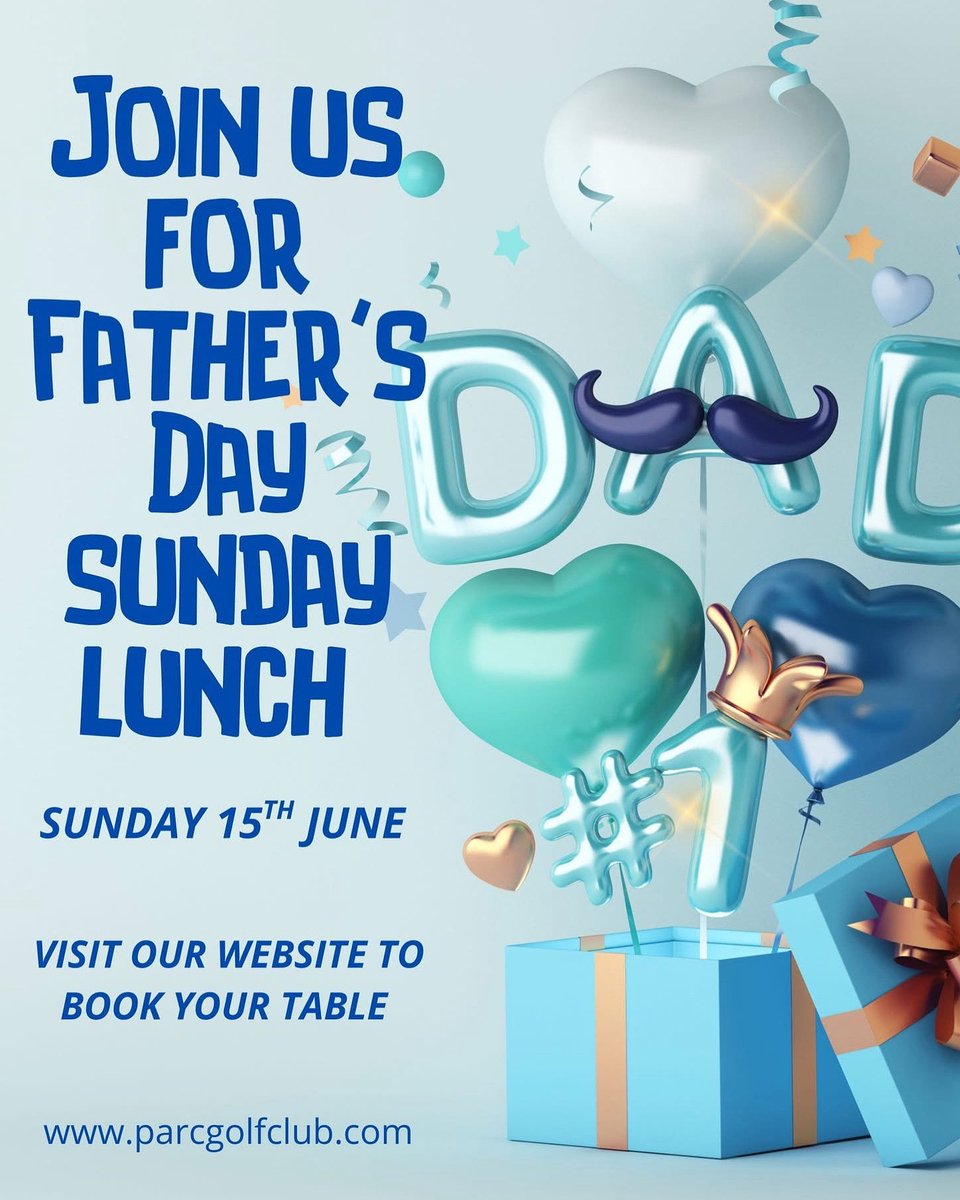 Bookings are now open for Sunday Lunch this Father's Day!

Visit parcgolfclub.co.uk to secure your table now