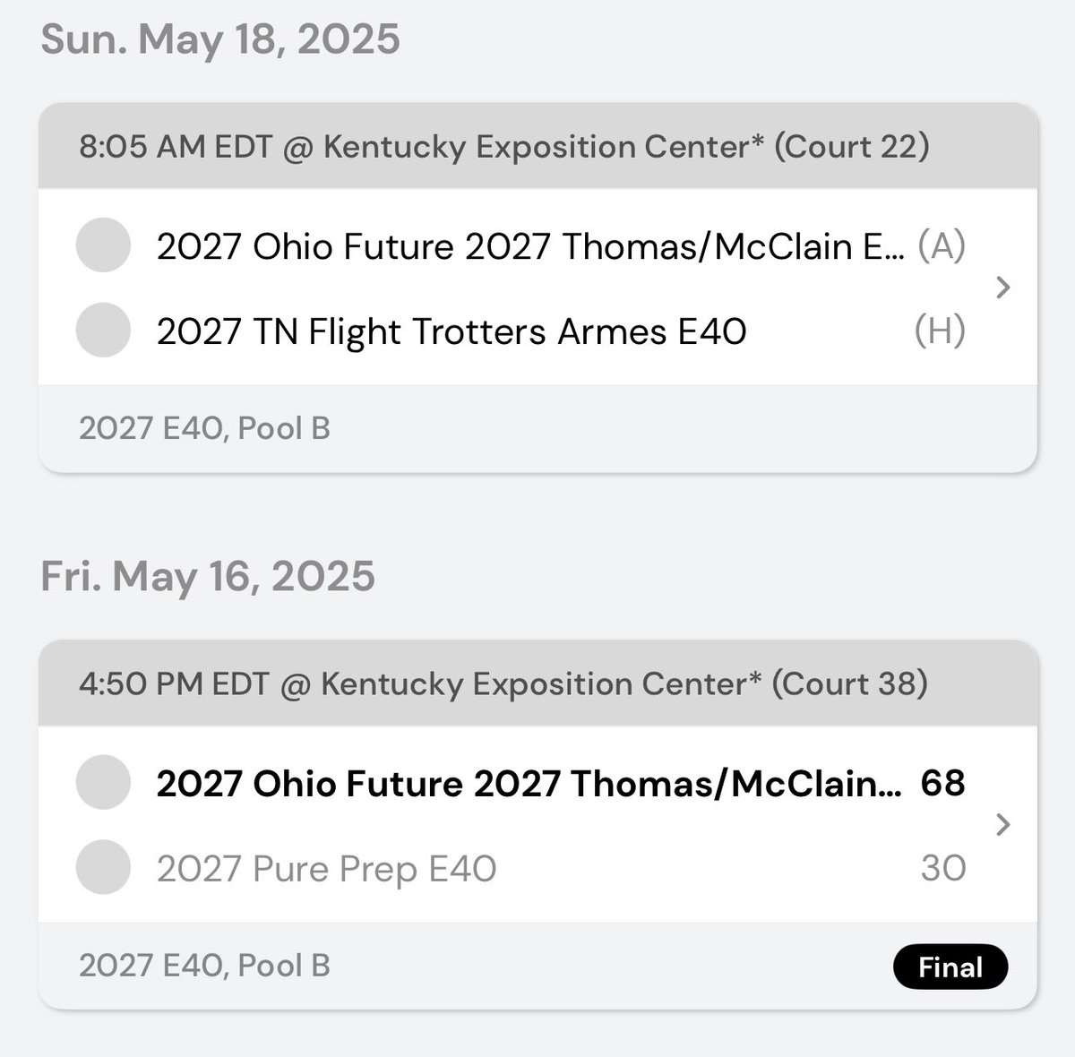 KellonCash5's tweet image. Ohio future 2027s have played well this weekend so far. One more game tomorrow at 8:05am @Elite40League @OhioFuture