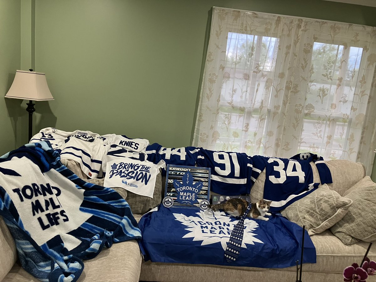 LT_Gaming13's tweet photo. Who’s all ready for game 7 against Florida? Maple and i are. #LeafsForever #GoLeafsGo #Fuckthepanthers #Fucktherat https://t.co/Xt1gc8NJ03