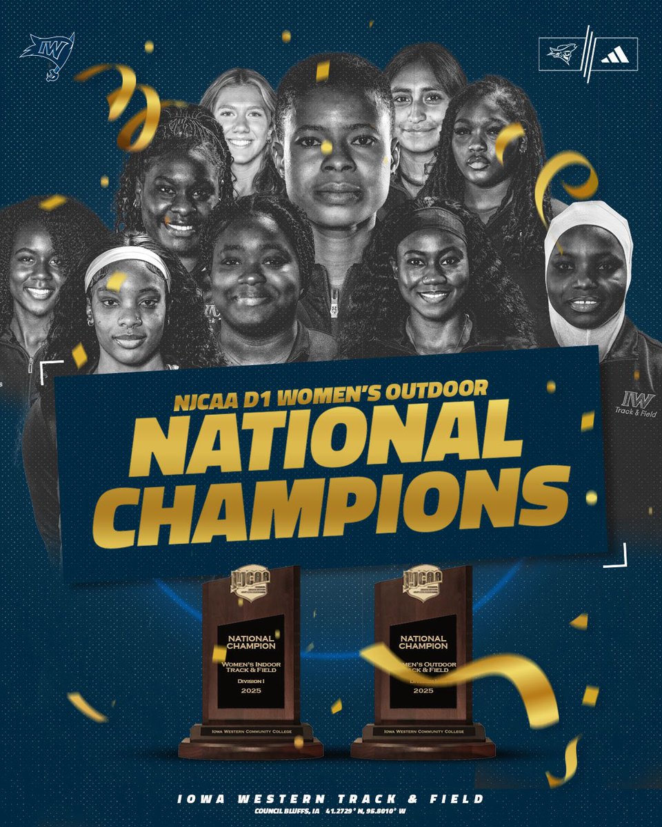 Iowa Western Reivers (@goreivers) on Twitter photo 🏆 NATIONAL CHAMPIONS! 🏆
<a href="/ReiverCC_TF/">IWCC Reiver CC/TF</a> claim the program’s 2nd <a href="/NJCAAXCTF/">NJCAA Cross Country and Track & Field</a> Outdoor National Title!
#SailsUP | #FlyTheFlag 🏴☠️ 🏆 NATIONAL CHAMPIONS! 🏆
<a href="/ReiverCC_TF/">IWCC Reiver CC/TF</a> claim the program’s 2nd <a href="/NJCAAXCTF/">NJCAA Cross Country and Track & Field</a> Outdoor National Title!
#SailsUP | #FlyTheFlag 🏴☠️