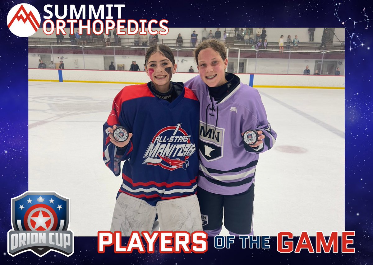 YHH (@youthhockeyhub) on Twitter photo THE ORION CUP
2012
Team MN > Manitoba (2-0)
<a href="/Summitorthomn/">Summit Orthopedics</a>
Players of the Game
Lucy Cranston (1g)
Rylynn Bilinski
#orioncup25 THE ORION CUP
2012
Team MN > Manitoba (2-0)
<a href="/Summitorthomn/">Summit Orthopedics</a>
Players of the Game
Lucy Cranston (1g)
Rylynn Bilinski
#orioncup25