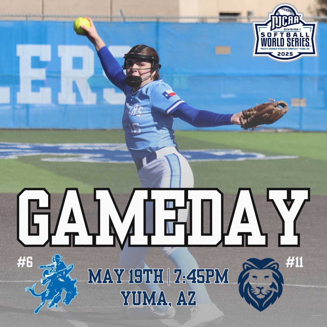 Odessa College Wrangler Athletics (@wranglersports) on Twitter photo 🥎2025 NJCAA D1 World Series - 1st Round
#6 <a href="/WranglerSB/">Odessa College Softball</a> 🆚#11 <a href="/WallaceStSB/">Wallace State Softball</a>
⏰5:45pm MT | 7:45pm CDT
📍Yuma, AZ | Pacific Ave. Athletic Complex
📊njcaastats.prestosports.com/sports/sball/2…
🎥📱💻njcaa.org/network/landin…
#OCWranglers #WranglerNation #NJCAASoftball 🥎2025 NJCAA D1 World Series - 1st Round
#6 <a href="/WranglerSB/">Odessa College Softball</a> 🆚#11 <a href="/WallaceStSB/">Wallace State Softball</a>
⏰5:45pm MT | 7:45pm CDT
📍Yuma, AZ | Pacific Ave. Athletic Complex
📊njcaastats.prestosports.com/sports/sball/2…
🎥📱💻njcaa.org/network/landin…
#OCWranglers #WranglerNation #NJCAASoftball