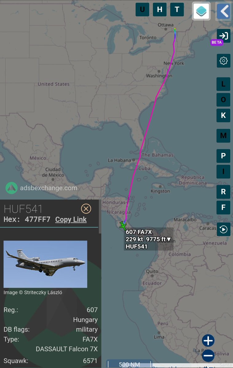 sipjack1776's tweet photo. Hungary 🇭🇺
Dassault Falcon 7X
607/HUF541
#477FF7
Kecskemét>Montreal>San Jose
@Borrowed7Time @SA_Defensa @LatAmMilMVMTs https://t.co/XBf6oMbUGJ