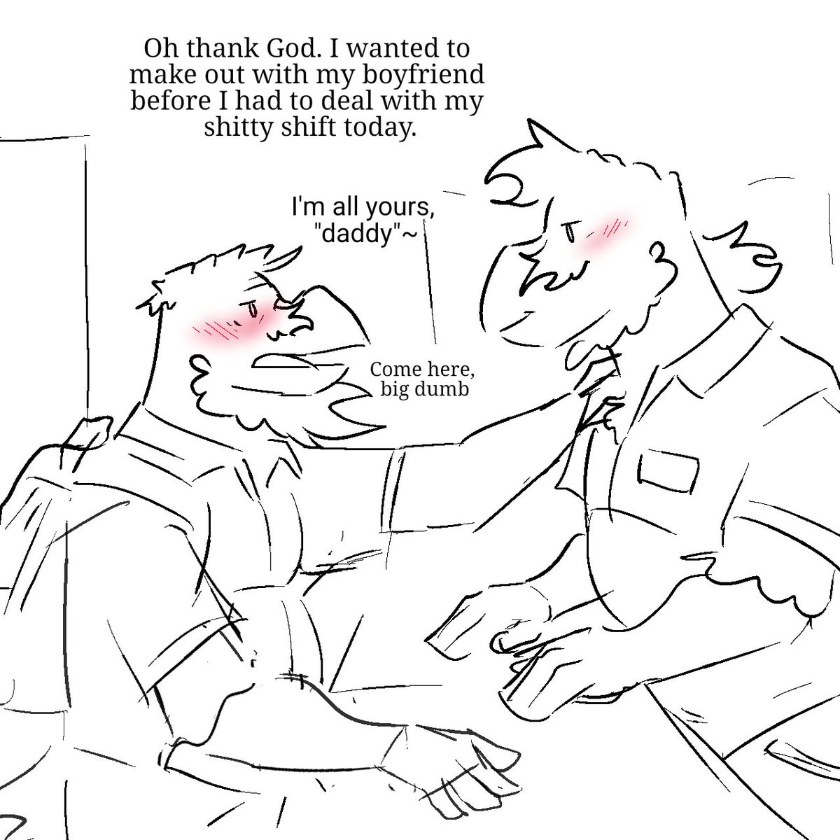therdeorys's tweet photo. I had this idea right before entering my shift.

(By this point, those two have been already a couple for some years now)

https://t.co/BbH74kvxmr https://t.co/e8ZaiNVqih