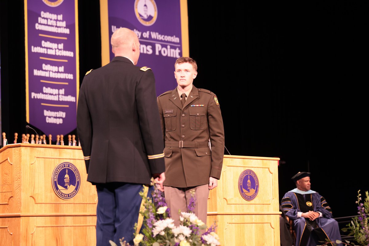 UWSPROTC's tweet photo. Congratulations to graduating cadets ... now second lieutenants: Garrett Brosig, Josh Kolodziej and Haillie Stremkowski! #uwspgrad #UWSP https://t.co/qAP1aJqTkR