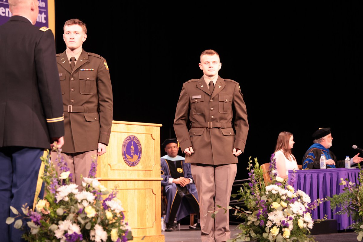 UWSPROTC's tweet photo. Congratulations to graduating cadets ... now second lieutenants: Garrett Brosig, Josh Kolodziej and Haillie Stremkowski! #uwspgrad #UWSP https://t.co/qAP1aJqTkR
