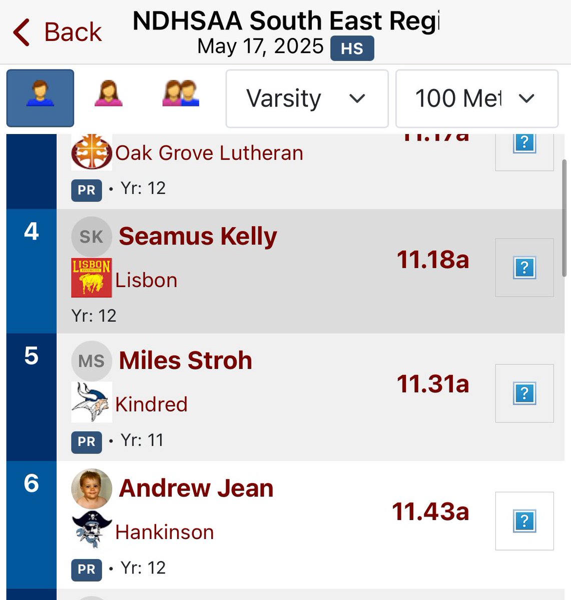 OstbyCoach's tweet photo. Congratulations to Andrew Jean for qualifying at regions in the 100 meter dash with a time of 11.43. https://t.co/W4dcFdEBZs