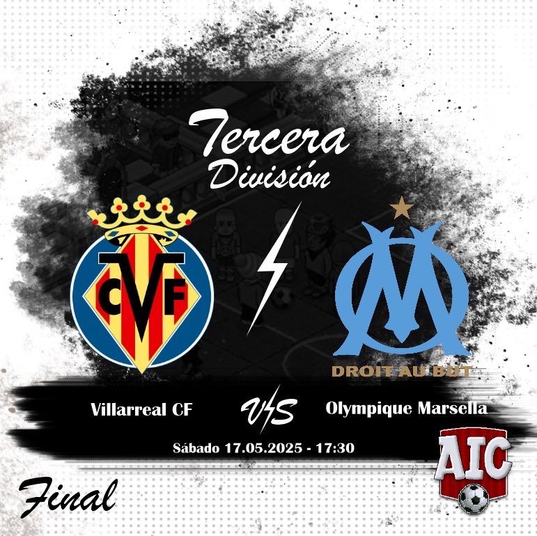 🏆 GRAN FINAL - TERCERA DIVISIÓN AICv35
📅 Sábado 17 de Mayo
⏰ 17:30 Hora Colombia
📍 habbo.es
🏷️ habbofutbol.com
👕 Villarreal CF vs O. Marsella
🔴 ¿Quién se quedará con el título de la categoría intermedia? ¡Te esperamos para descubrirlo!