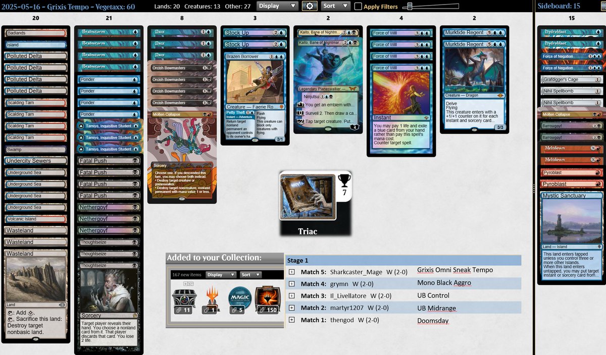 Laurent Ferrandon (@triaconmtgo) on Twitter photo Trophy n°7 : Clean 10-0 with <a href="/D_M_Anuel/">Easymoneymarksman</a> Grixis Midrange impulsed by <a href="/m4ffo/">Simone Maffeis 🔜 LLM#6 - Legacy League Milano</a> last results. Trophy n°7 : Clean 10-0 with <a href="/D_M_Anuel/">Easymoneymarksman</a> Grixis Midrange impulsed by <a href="/m4ffo/">Simone Maffeis 🔜 LLM#6 - Legacy League Milano</a> last results.