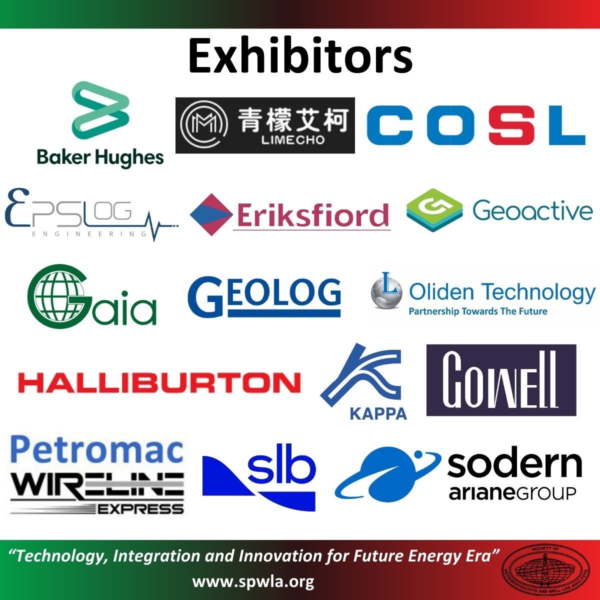 Be sure to visit the Exhibitors of the SPWLA 66th Annual Symposium!

#spwla #spwlaDubai #petrophysics