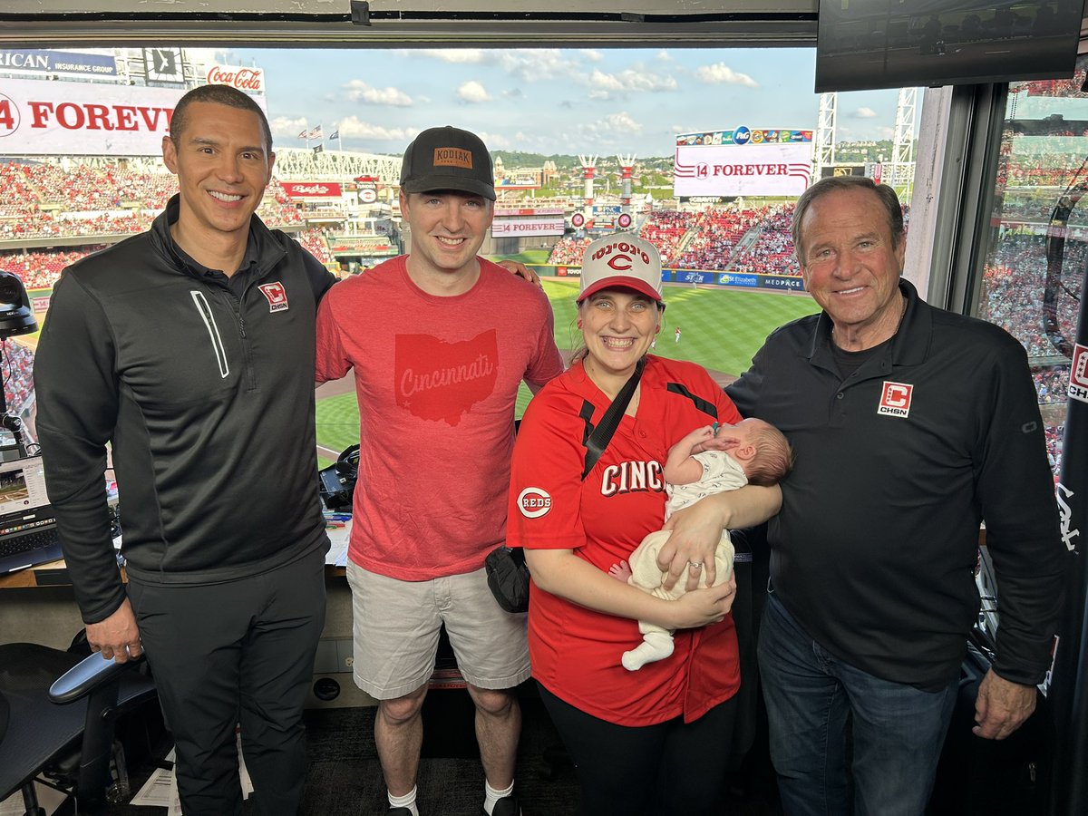 David Cohen (@davidecohen_) on Twitter photo We took Eli to his first Reds game on Wednesday.
Thanks to <a href="/JohnSchriffen/">John Schriffen</a> for his hospitality! I was pumped to meet <a href="/stevestone/">Steve Stone</a> as well. Eli can now lay claim to meeting a Cy Young Award winner faster than anyone in our family. We took Eli to his first Reds game on Wednesday.
Thanks to <a href="/JohnSchriffen/">John Schriffen</a> for his hospitality! I was pumped to meet <a href="/stevestone/">Steve Stone</a> as well. Eli can now lay claim to meeting a Cy Young Award winner faster than anyone in our family.