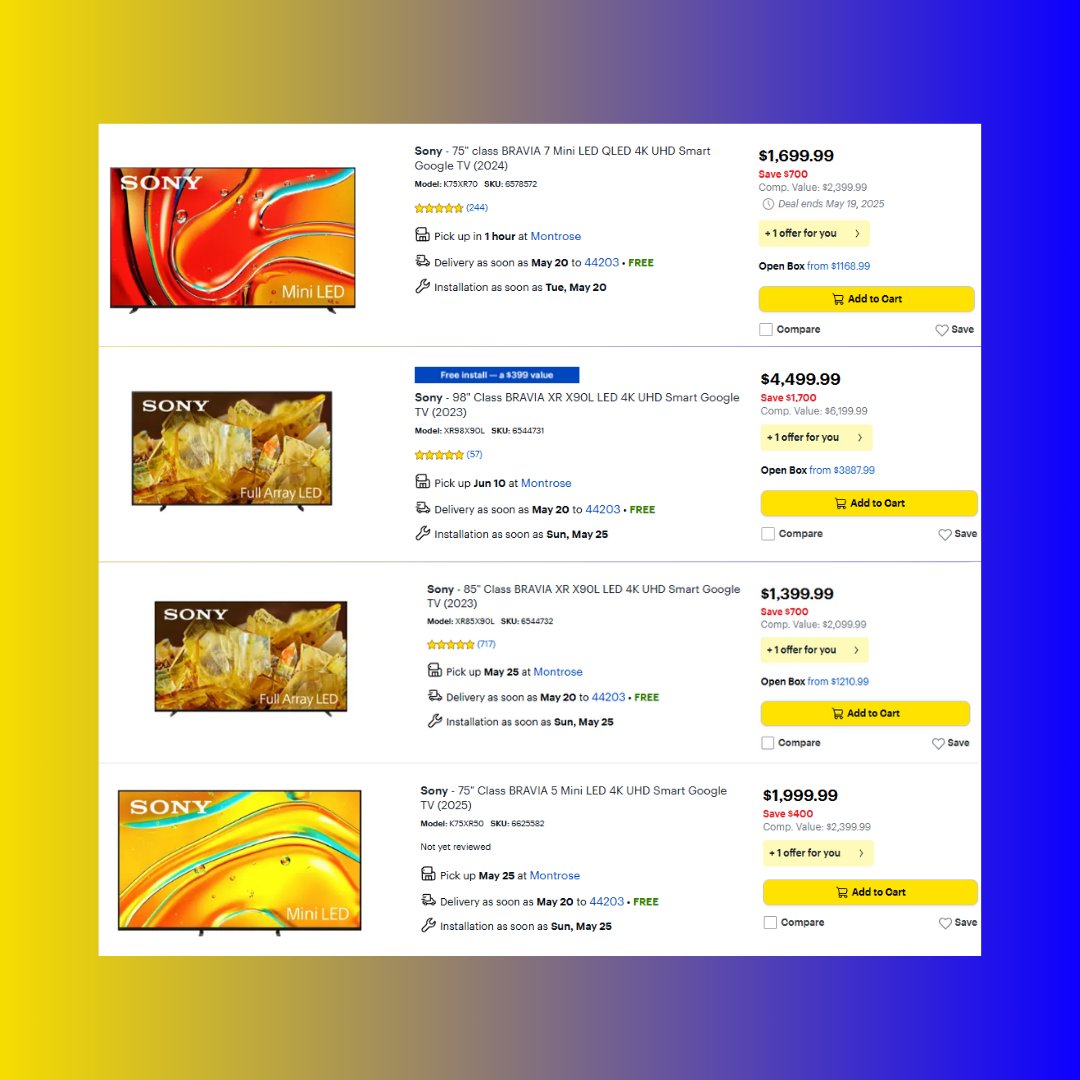 Check out some current TV deals on last year models. Also check out my Best Buy store page here, 
creators.bestbuy.com/mypage/ClassyT…
youtube.com/post/UgkxN1oGb… via <a href="/YouTube/">YouTube</a>