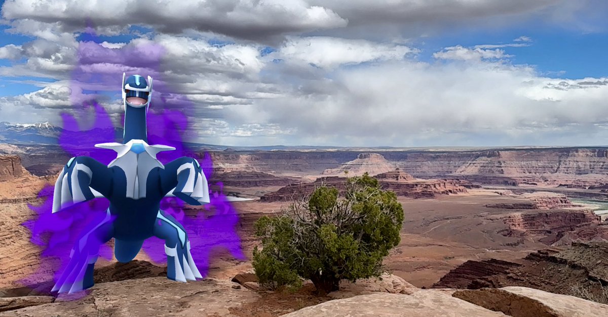 GoProCraig's tweet photo. Shadow Dialga - Dead Horse Point State Park - Moab, UT πποΈ
#dialga #shadowpokemon #GOsnapshot #RediscoverGO #PokemonGO #ARoftheday #NianticAR #PokemonGOAR #GoHubAR #Pokemon #GOsnapshotCelebration #augmentedreality #Niantic #Scopely #deadhorsepoint #moab #utah https://t.co/vIWQ00Jwr9