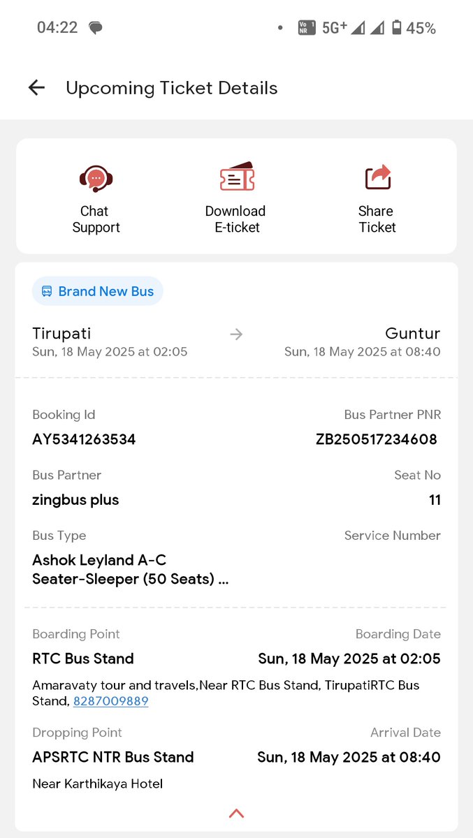 hunandareddy's tweet photo. @zingbushelpdesk @zingbus worst service. I booked from tirupati. Scheduled departure time is 0215AM. when I contacted customer care at 0230AM regarding delay, they says bus will reach bus stand after 01hr 25 min. So, I contacted them at  0400AM but there is no response. https://t.co/XzHowceAJE