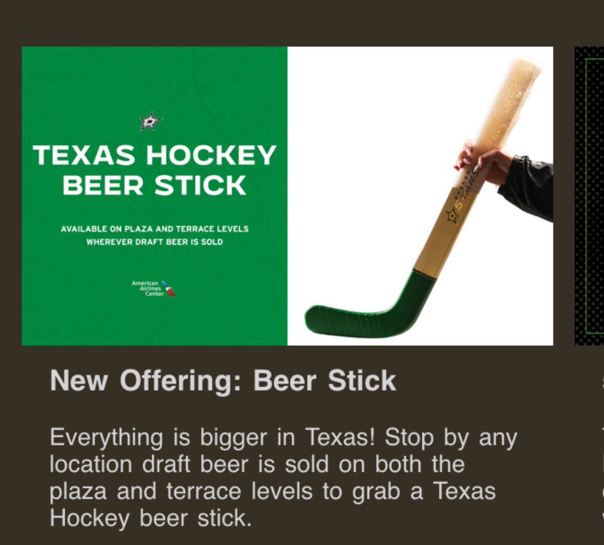 This is cool and all, but it’s Texas so I should be able to get this with sweet tea instead. #justsaying #texashockey